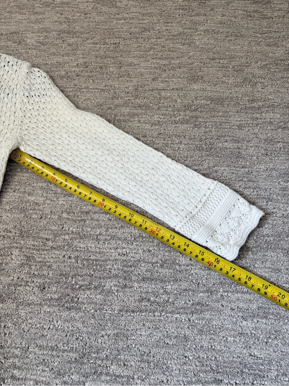 Eddie Bauer White Open Knit Button Front Cardigan Size Small 100% Cotton - Picture 13 of 14